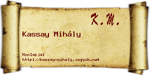 Kassay Mihály névjegykártya