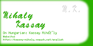 mihaly kassay business card